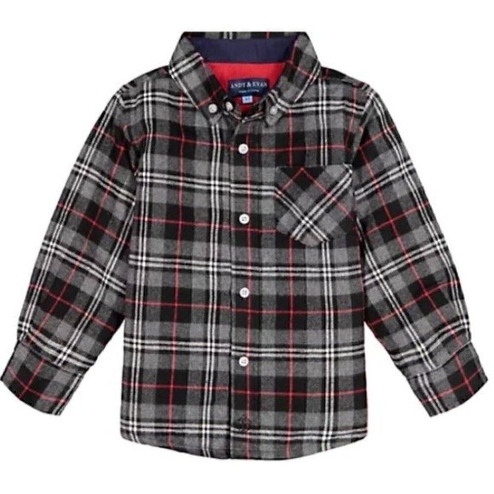 Andy & Evan Boys' Quilted Long Sleeve Button Front